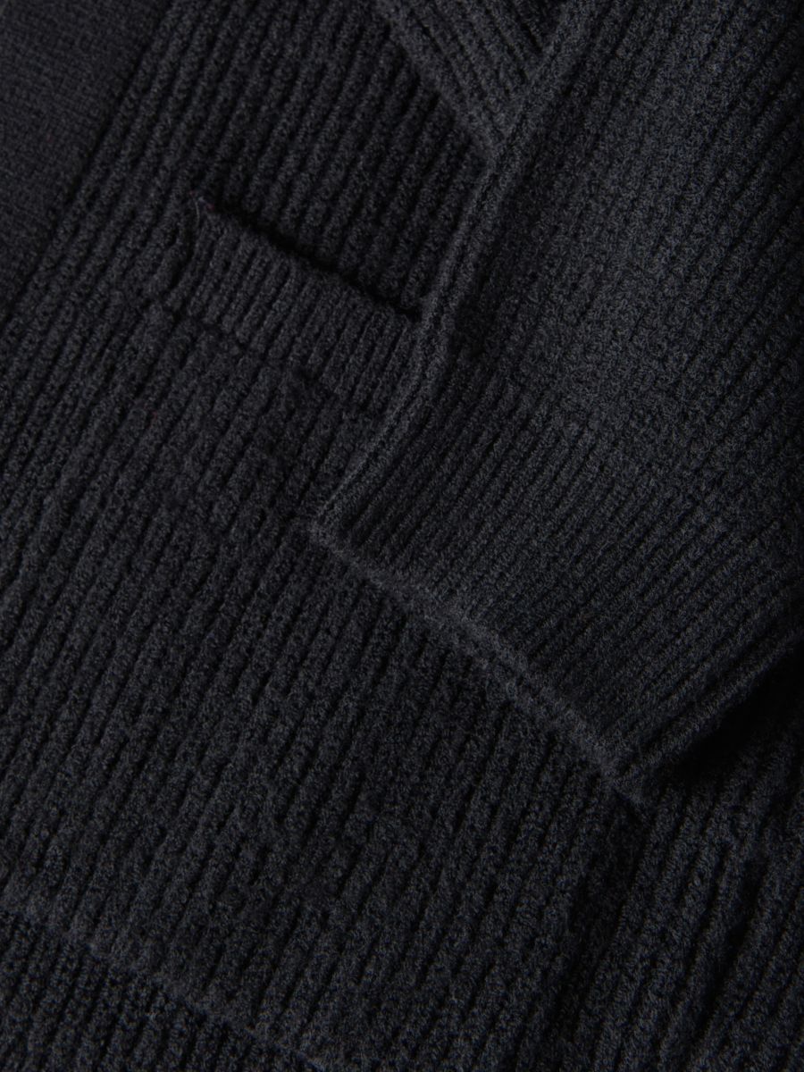 Plain viscose blend cardigan - black - RESERVED - 4