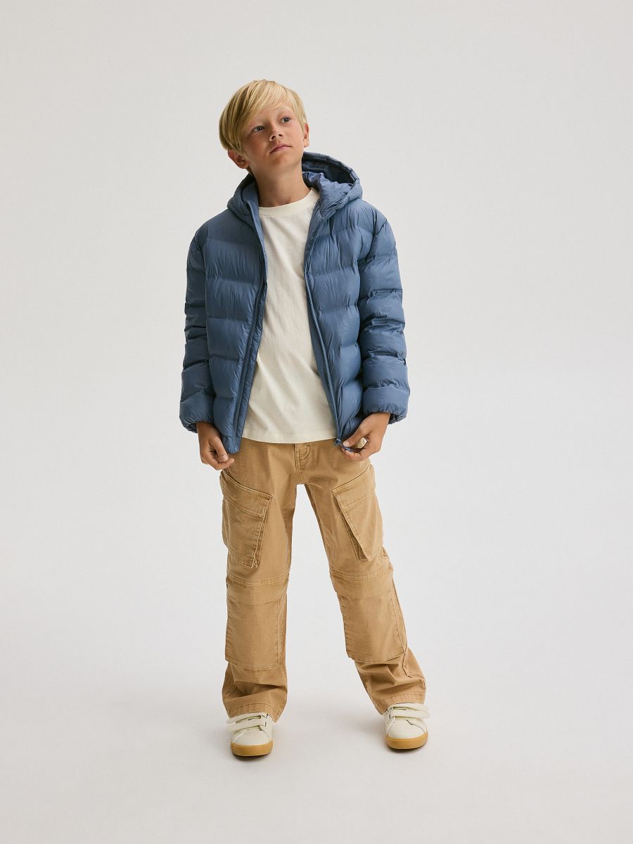 Veste matelassee a capuche Couleur bleu RESERVED 002BC 55X