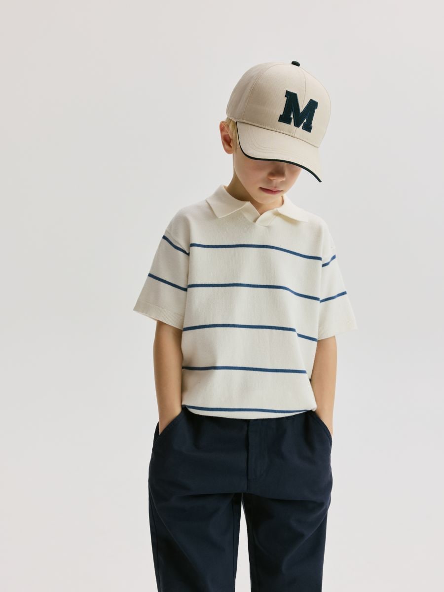 Cap with embroidery - cream - RESERVED - 4