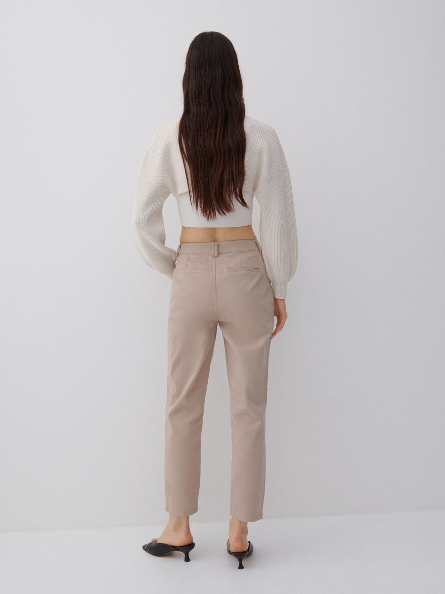 Spodnie slim fit - beżowy - RESERVED - 3