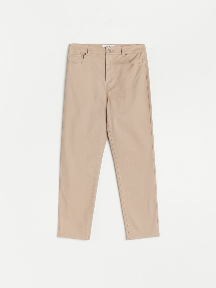 Spodnie slim fit - beżowy - RESERVED - 4