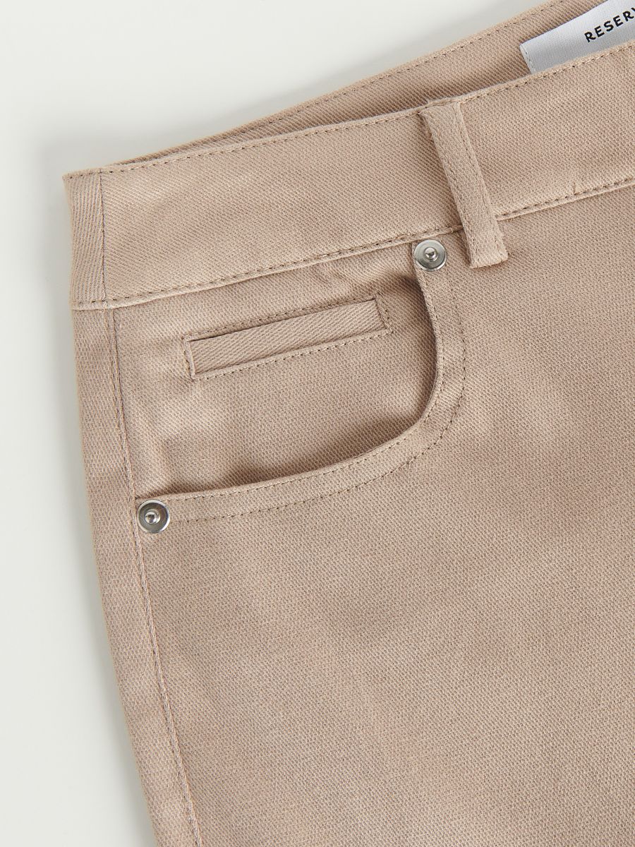 Spodnie slim fit - beżowy - RESERVED - 5