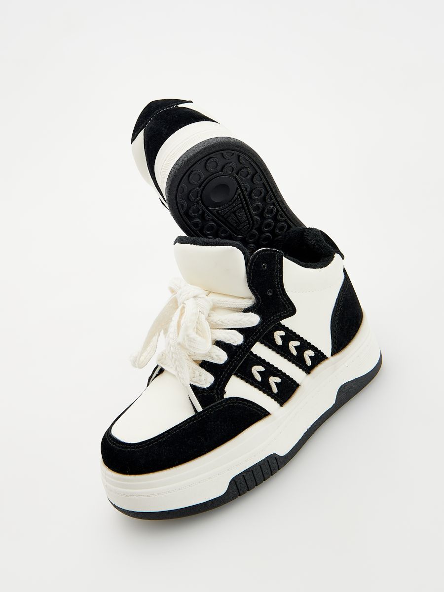 Lace up high ankle sneakers