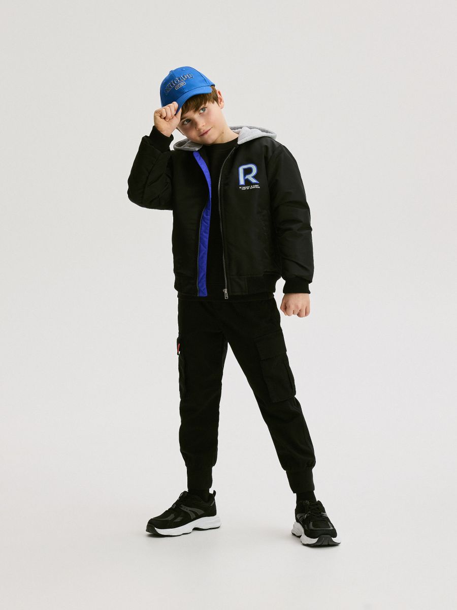 Hooded bomber jacket - black - RESERVED - 4