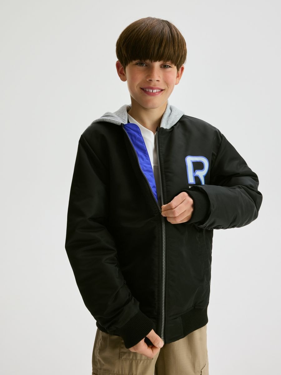 Hooded bomber jacket - black - RESERVED - 5