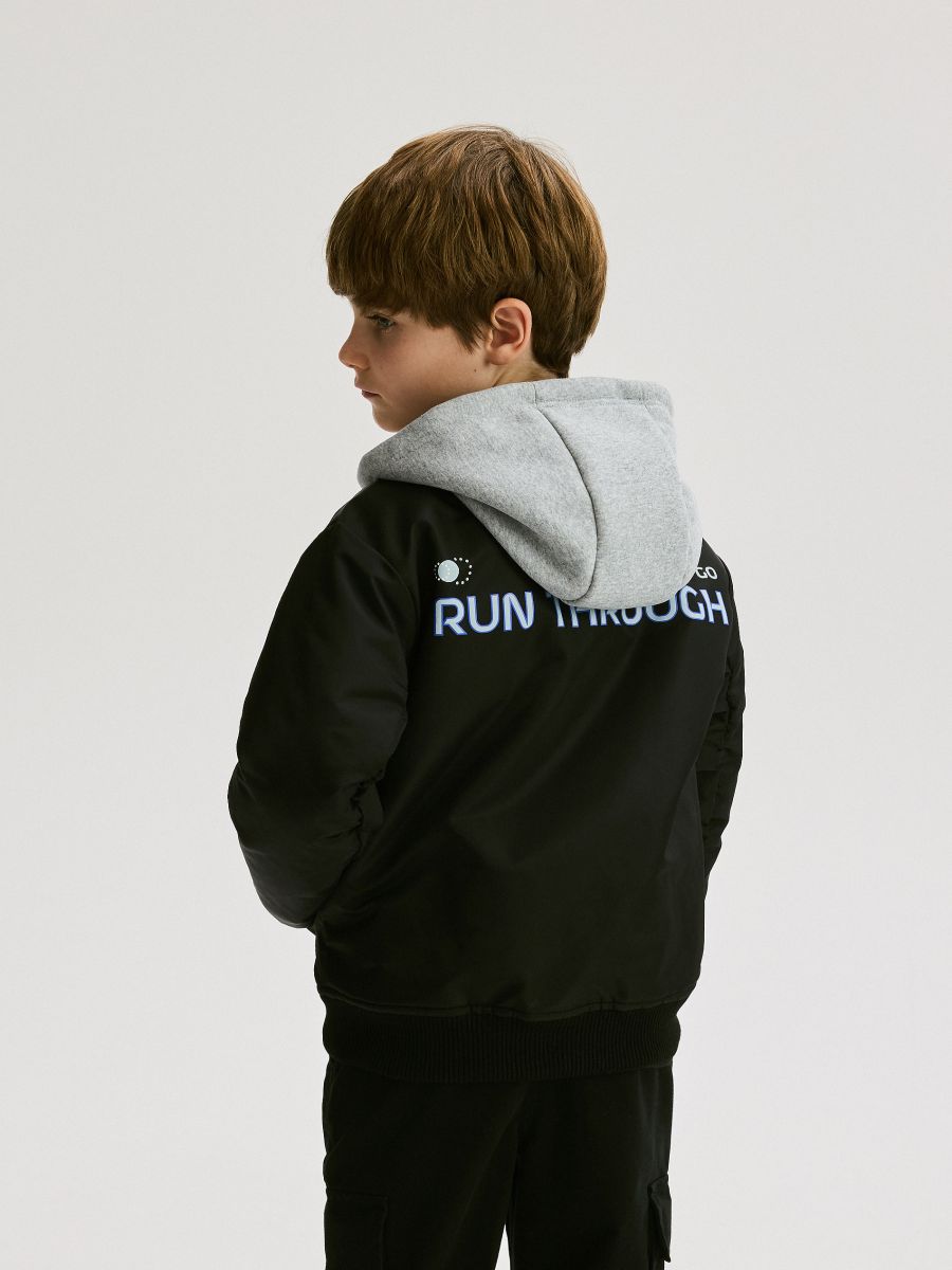 Hooded bomber jacket - black - RESERVED - 7