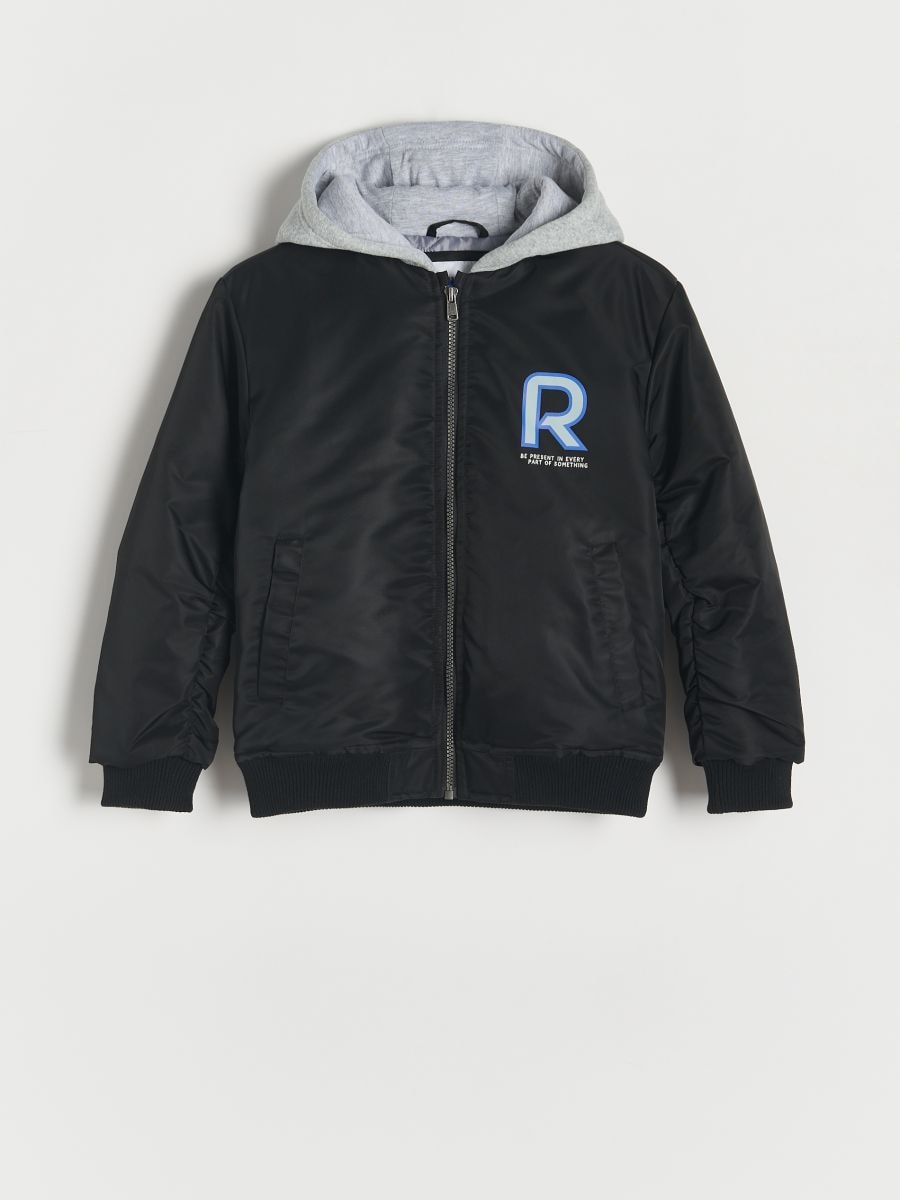Kurtka bomber z kapturem - czarny - RESERVED - 2