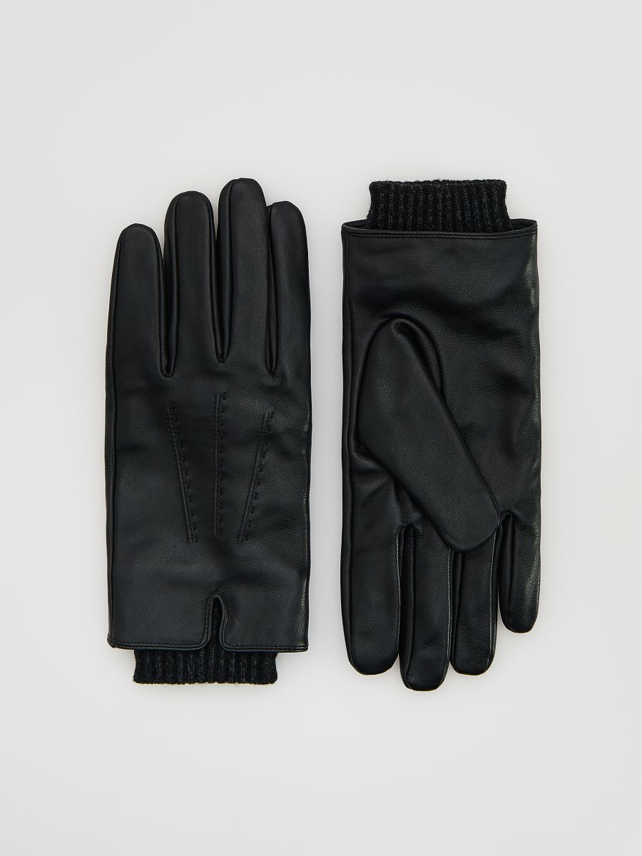 Leather gloves - black - RESERVED