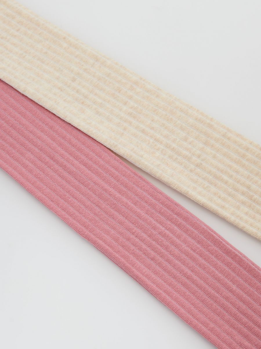 Strumpfhose mit hohem Baumwollanteil, 2er-Pack - staubrosa - RESERVED - 2