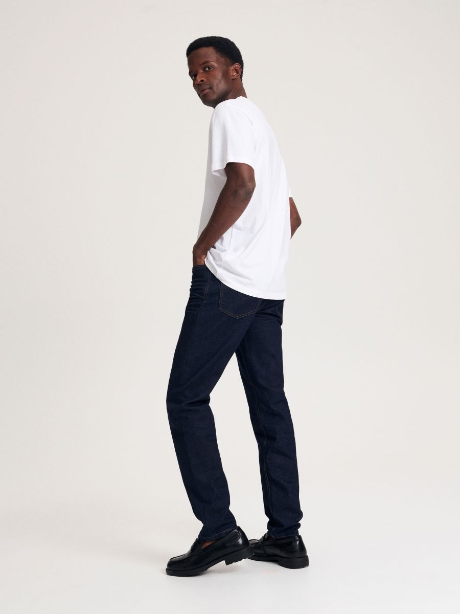 Slim jeans met wash-effect - steel blue - RESERVED