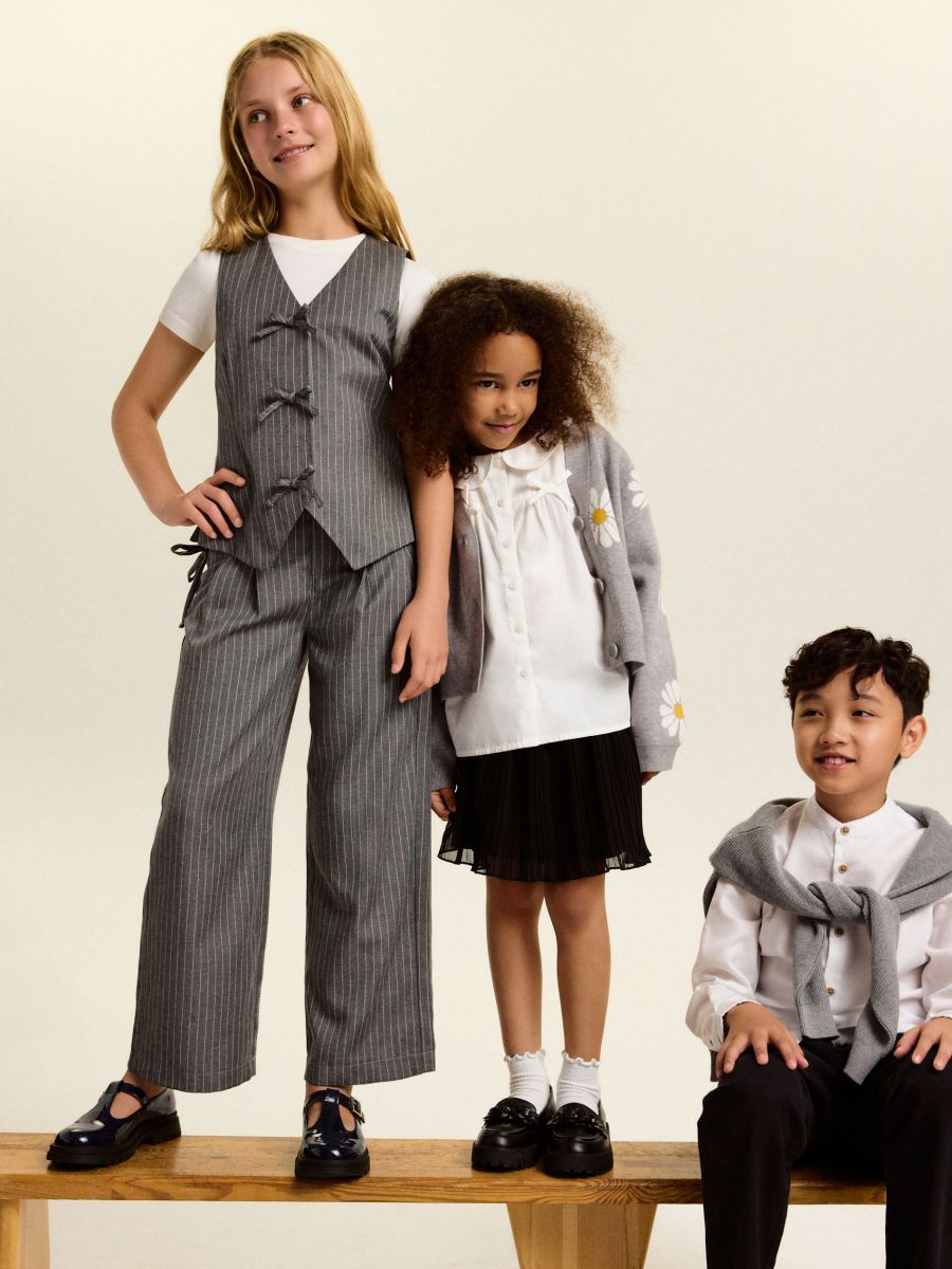 Stripped waistcoat - dark grey - RESERVED