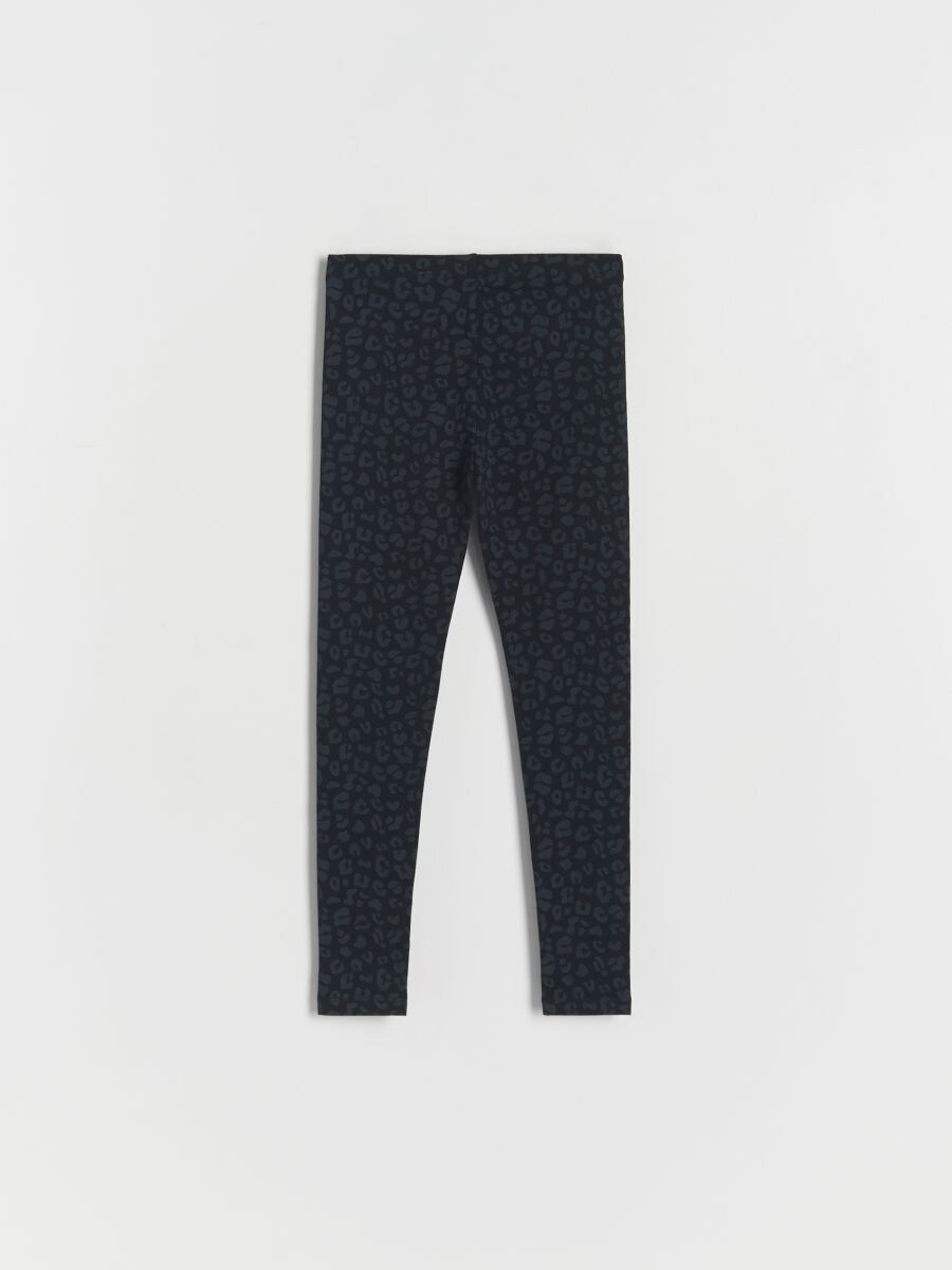 Cotton rich leggings with leopard print - black - RESERVED - 3