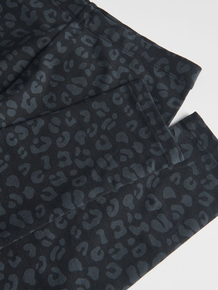 Cotton rich leggings with leopard print - black - RESERVED - 5