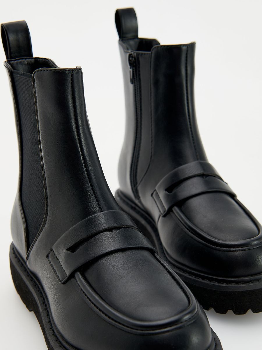 Ankle boots with elasticated insert - black - RESERVED - 4