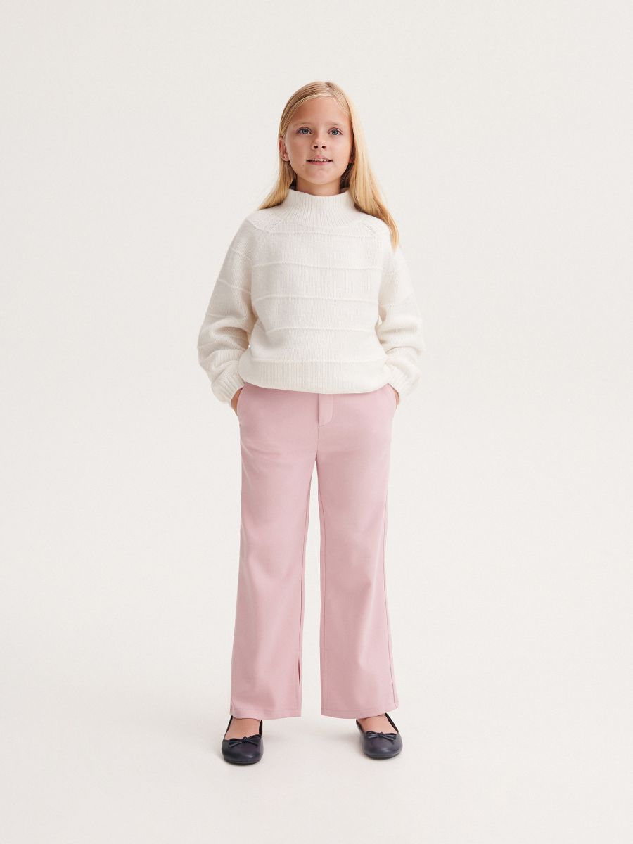 Trousers with split hems - dusty rose - RESERVED - 2