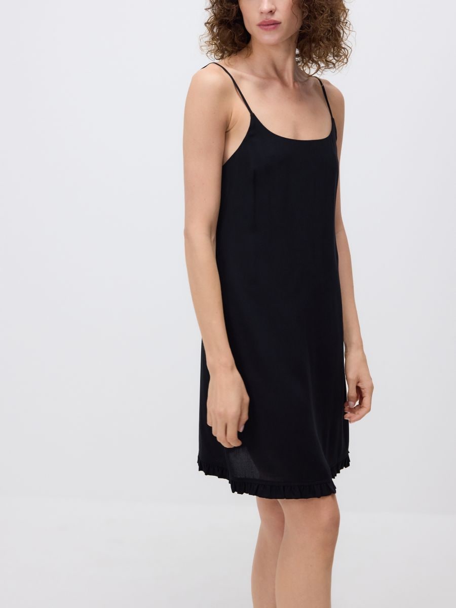 Viscose rich nightdress - black - RESERVED