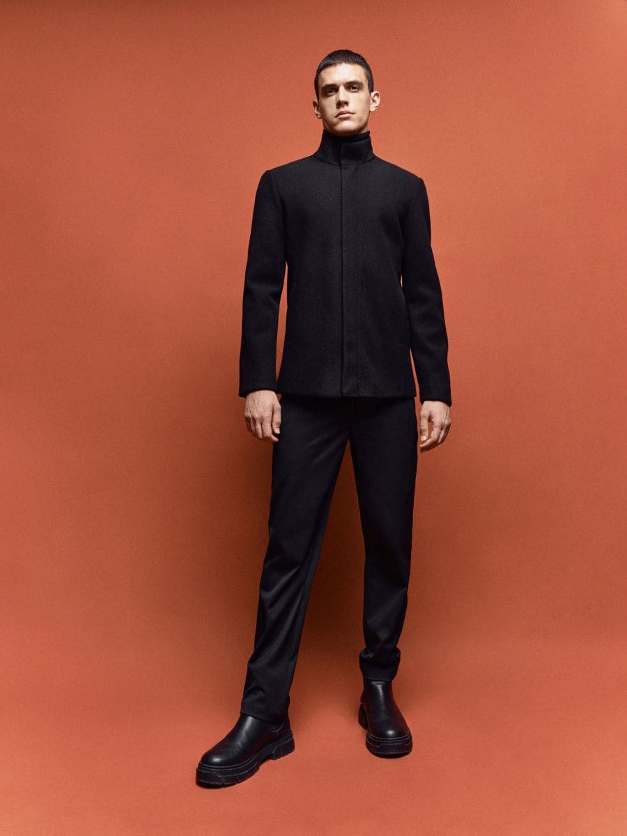 Jacket with high stand up collar - black - RESERVED - 5