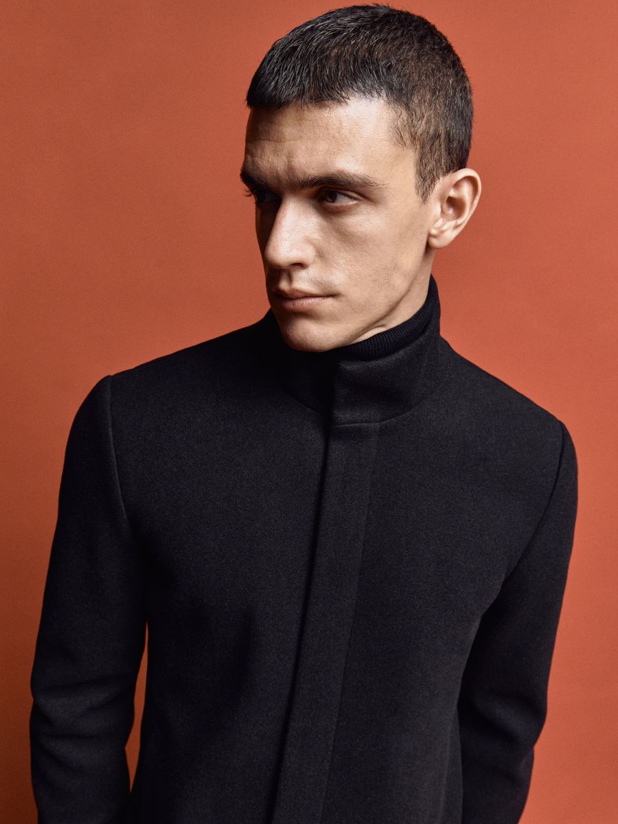 Jacket with high stand up collar - black - RESERVED - 4