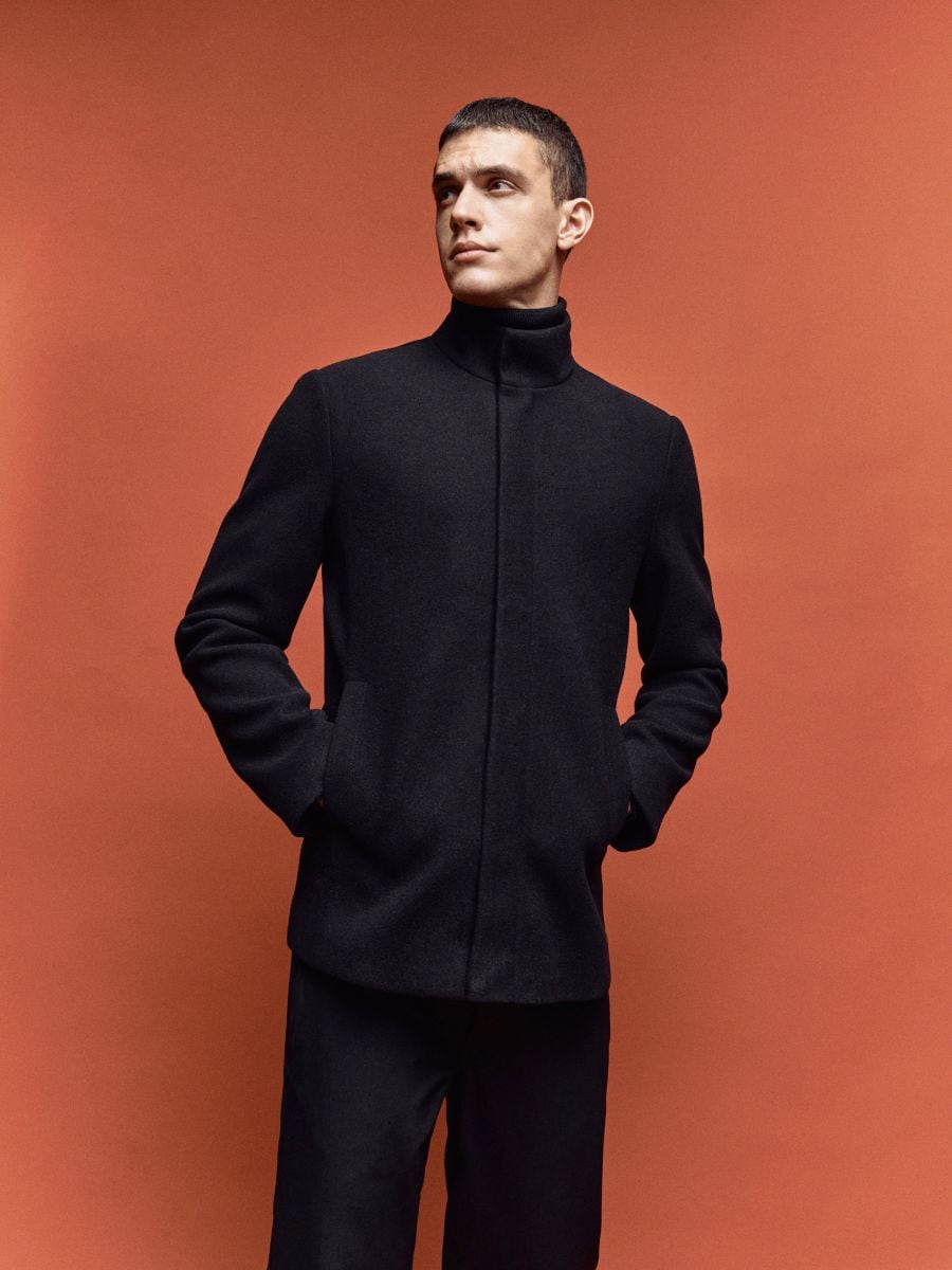 Jacket with high stand up collar - black - RESERVED - 3