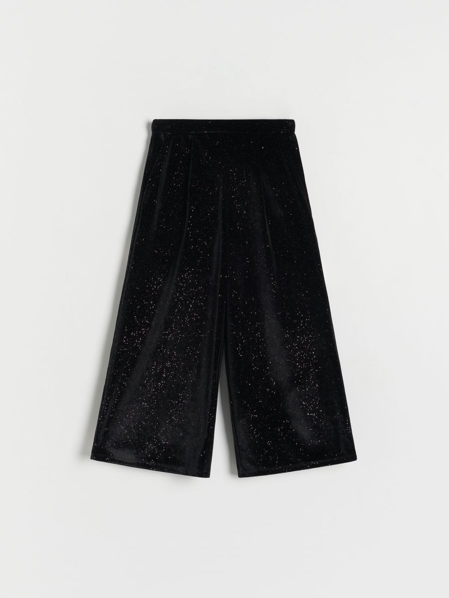 Metallic thread culotte trousers Color black - RESERVED - 0074W-99X
