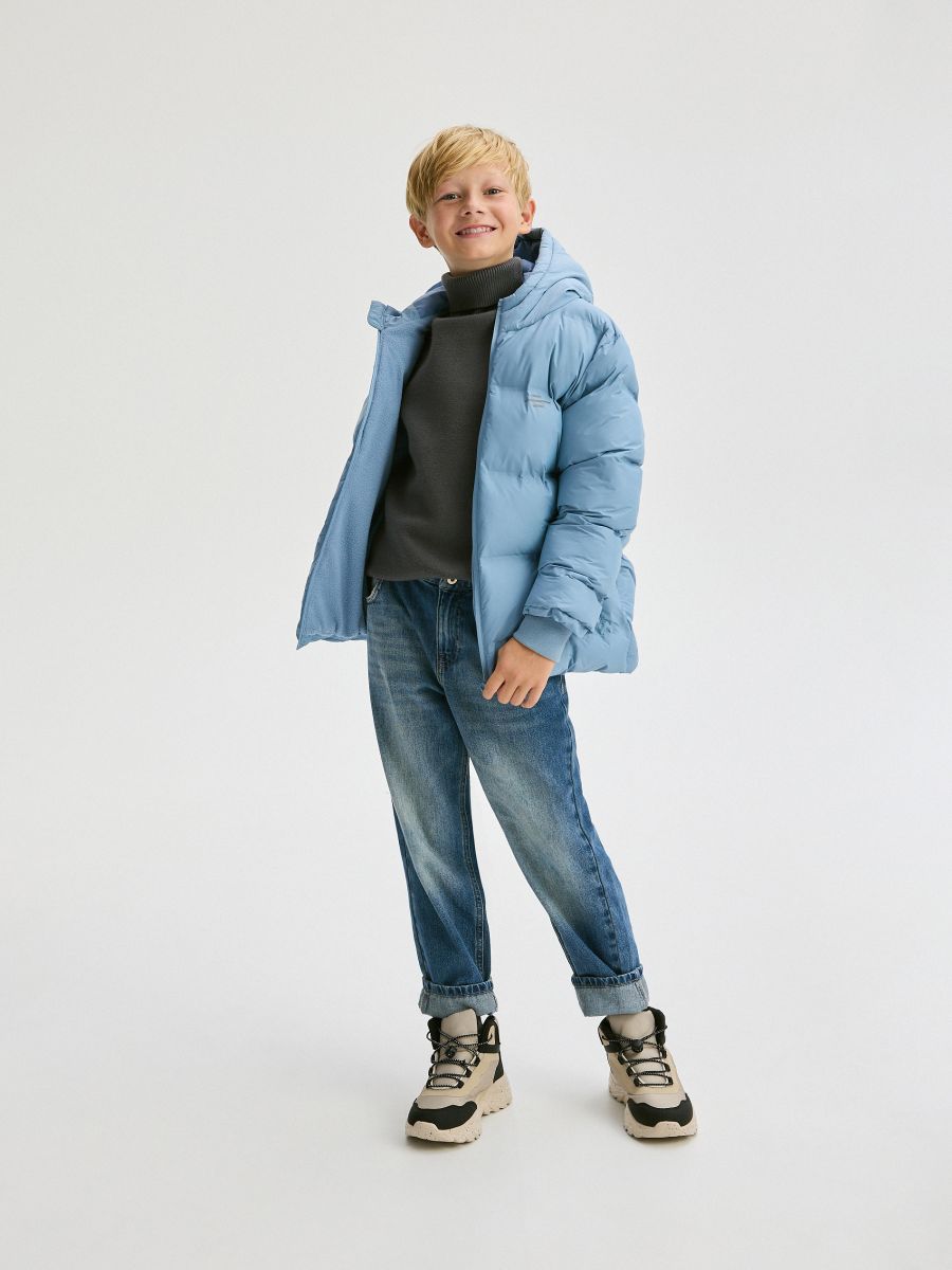 Insulated jacket with hood - light blue - RESERVED - 9