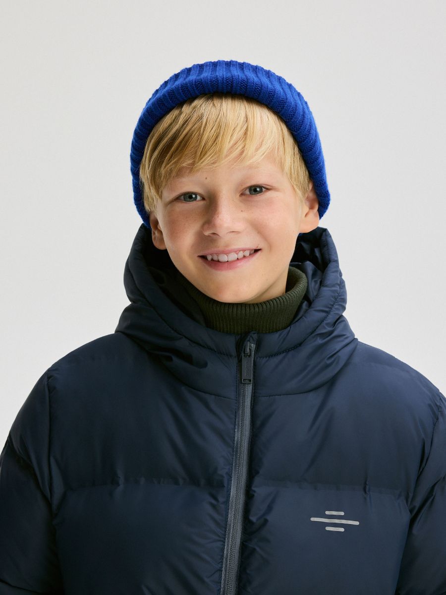 Insulated jacket with hood - navy - RESERVED