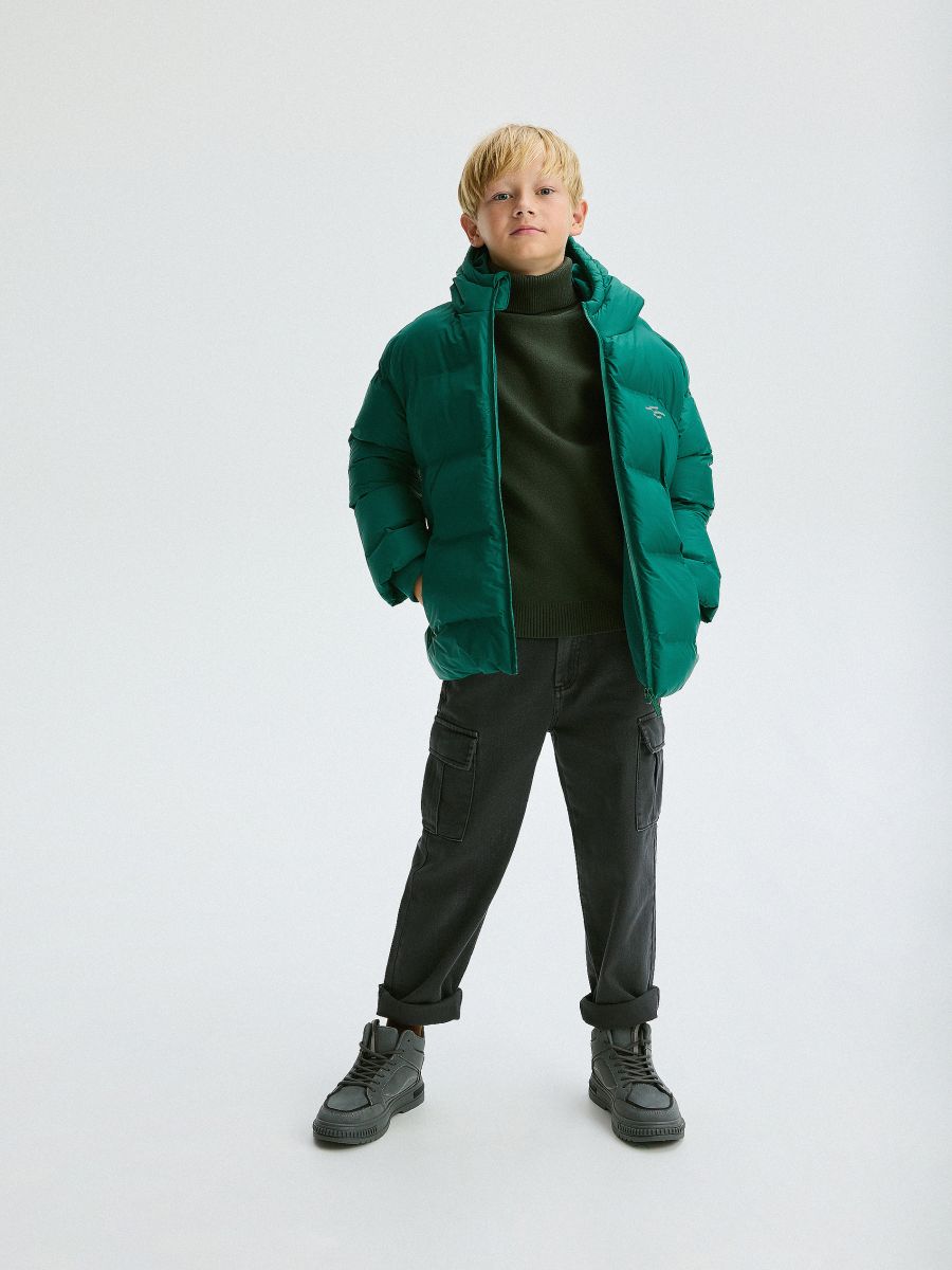 Insulated jacket with hood - green - RESERVED - 11