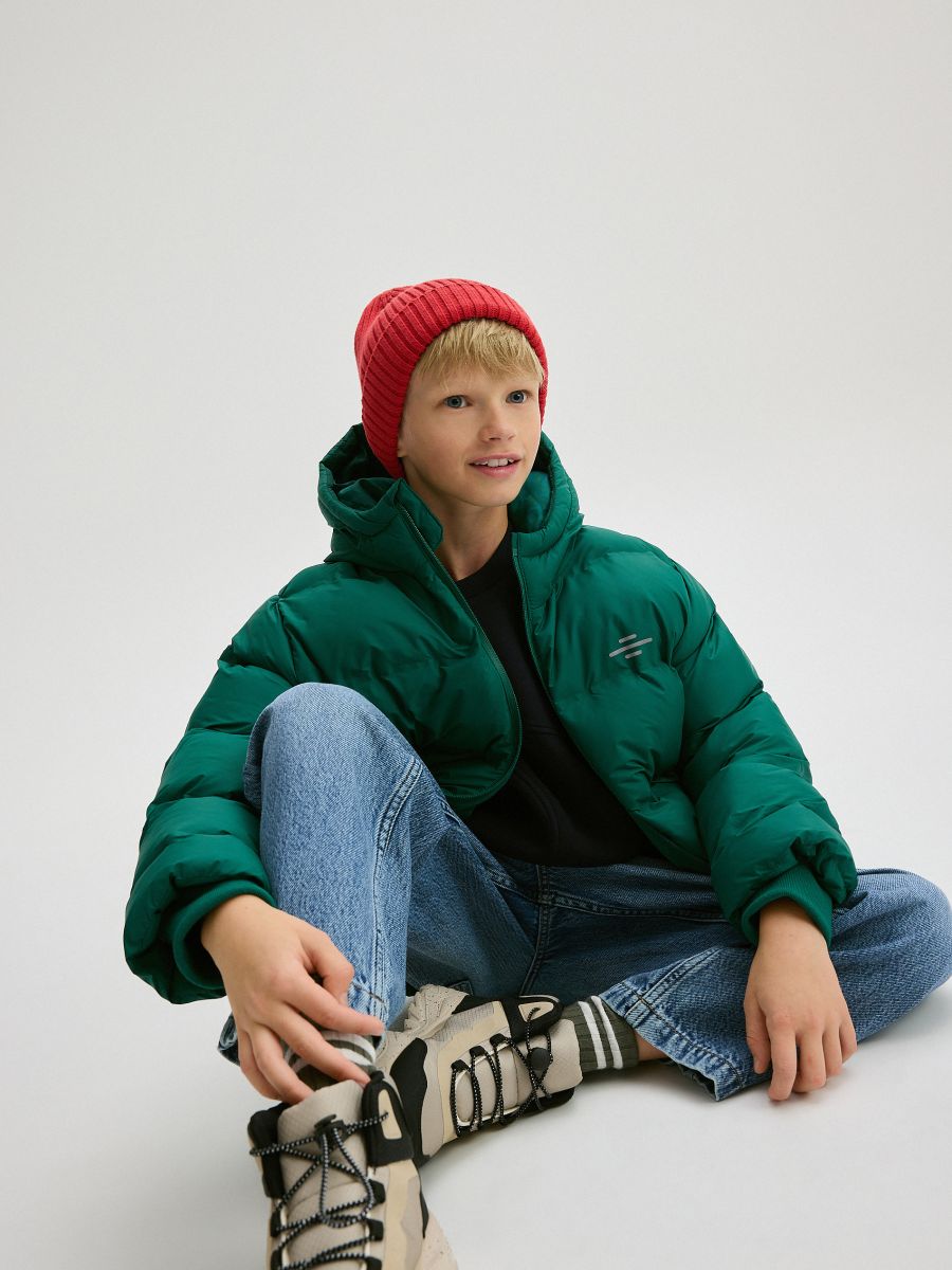Insulated jacket with hood - green - RESERVED - 9
