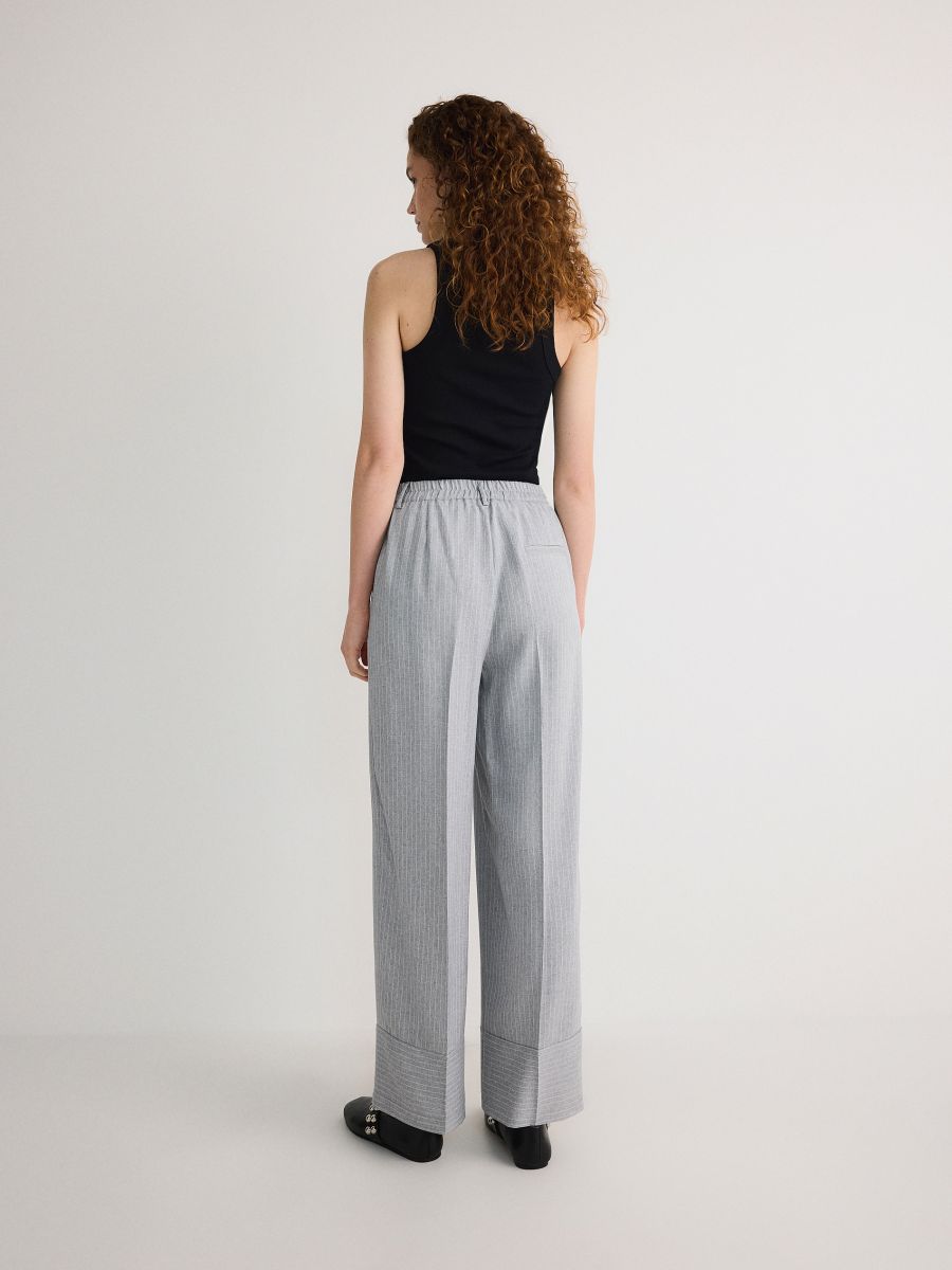Wide trousers with crease - multicolor - RESERVED - 4