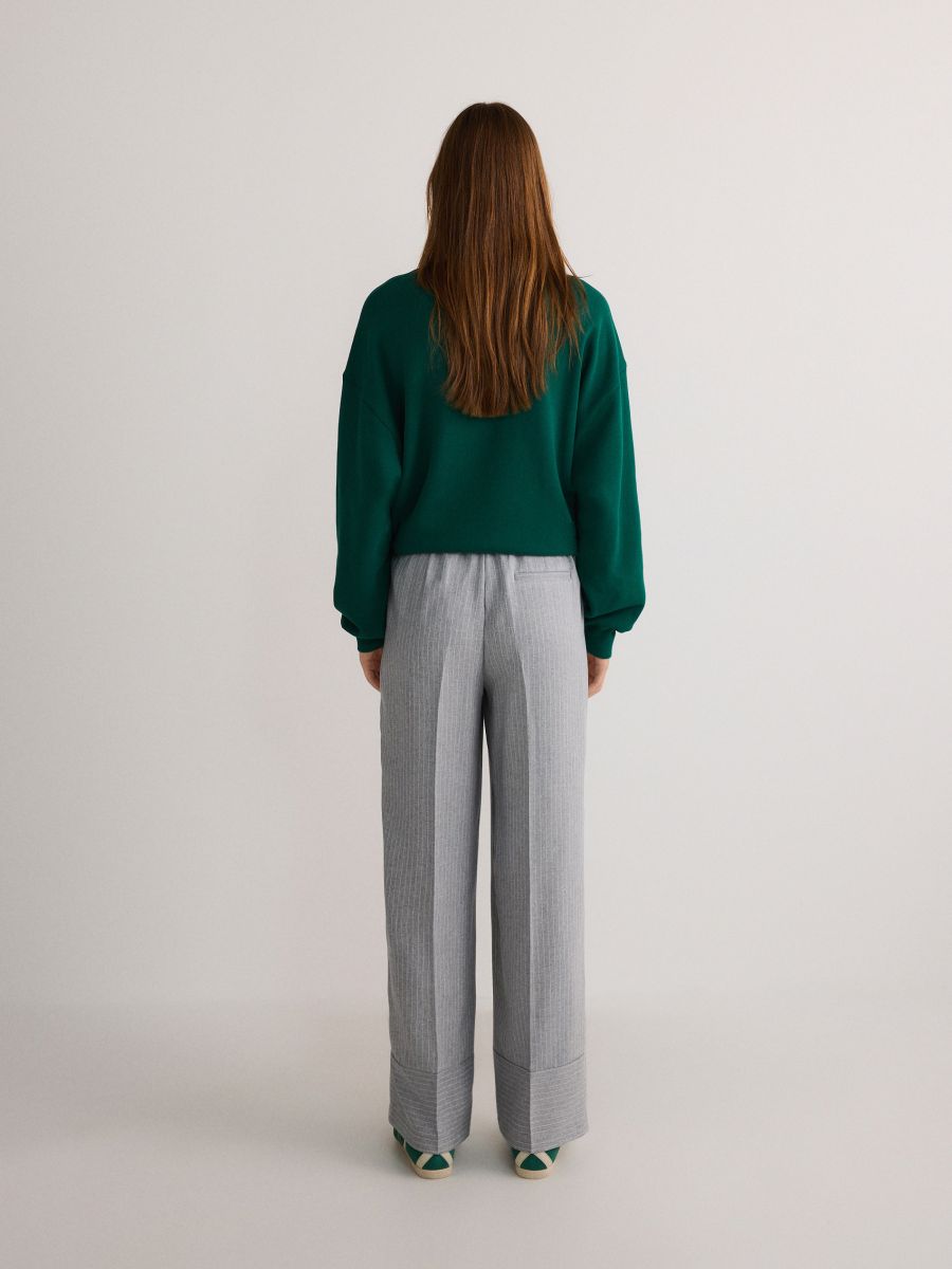 Wide trousers with crease - multicolor - RESERVED - 4