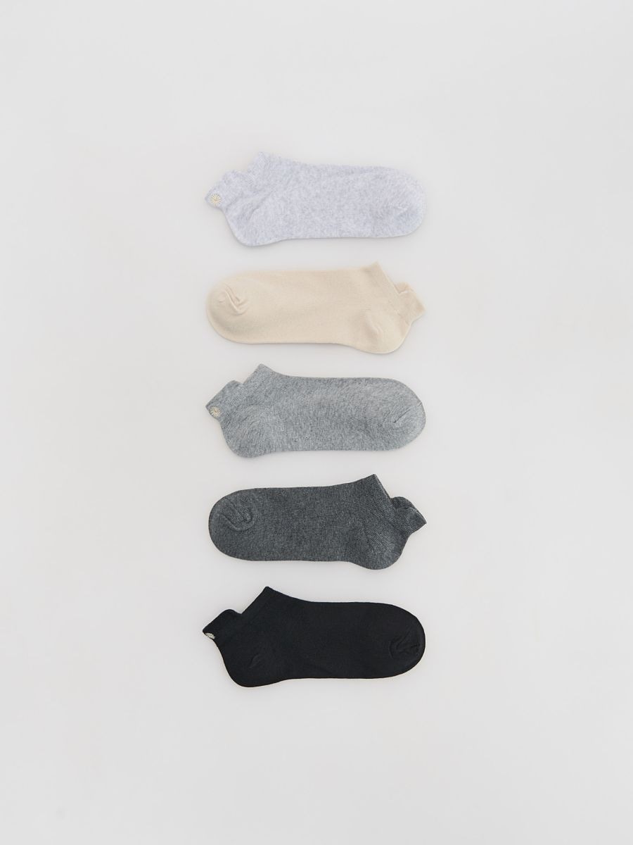 Skarpetki z haftem 5 pack - czarny - RESERVED