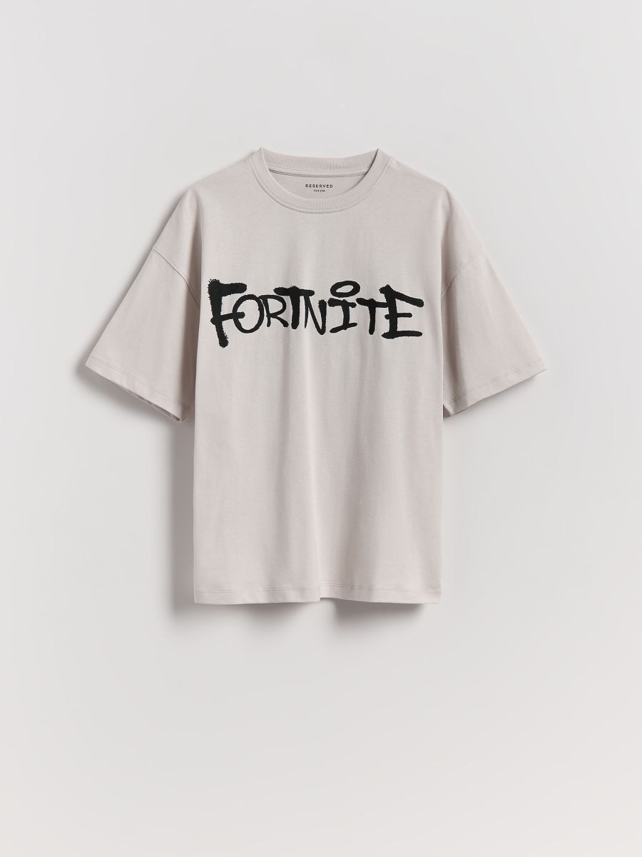 Majica sa Fortnite printom - svetlo siva - RESERVED
