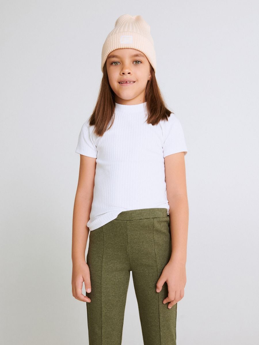 Rib knit trousers with splits - olive - RESERVED - 6