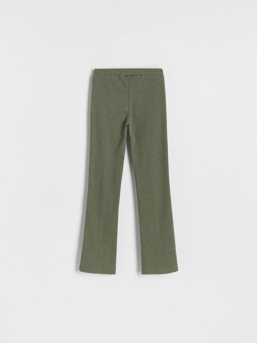 Rib knit trousers with splits - olive - RESERVED - 3