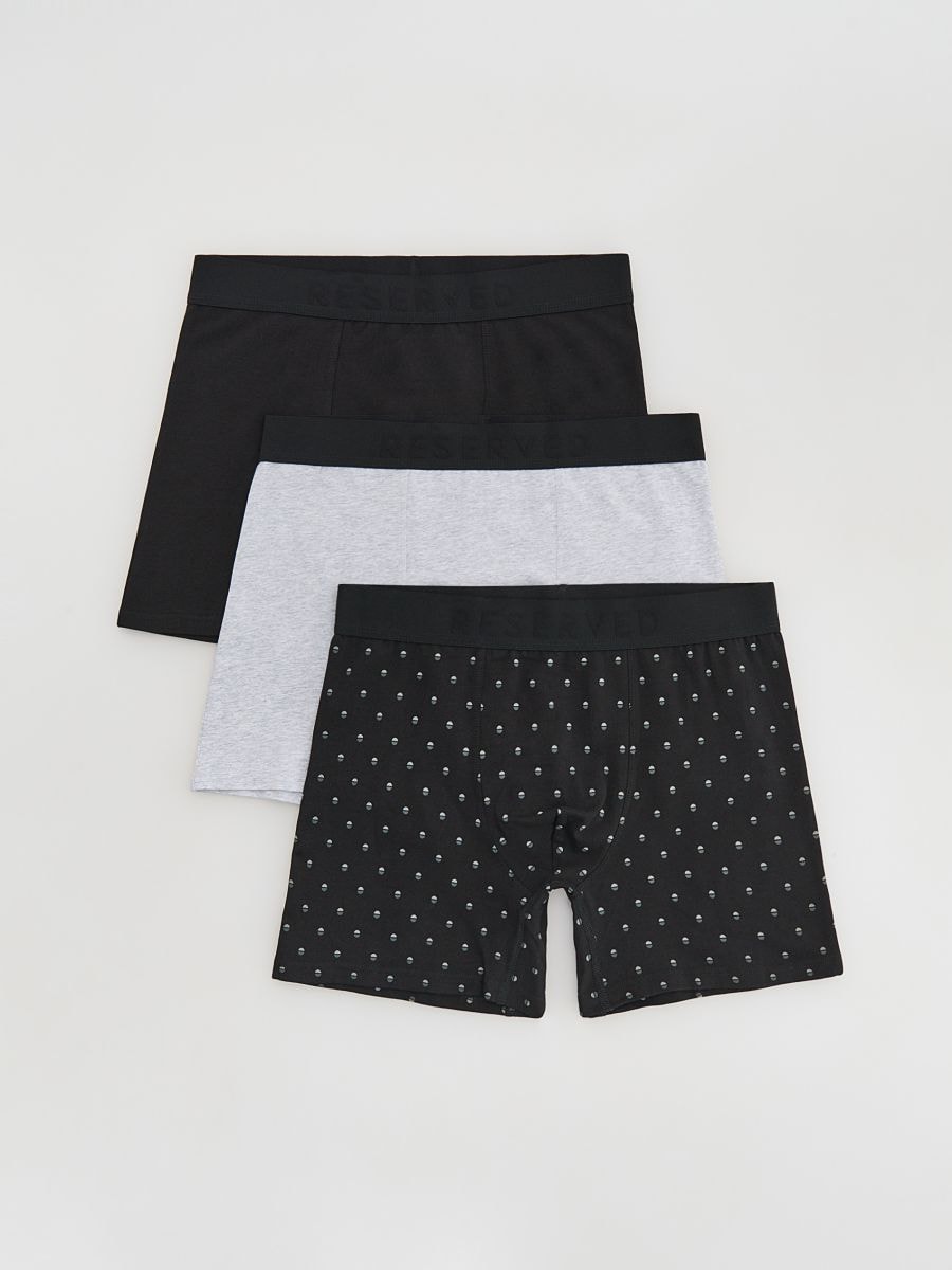Lot de 3 boxers Long - Noir - RESERVED