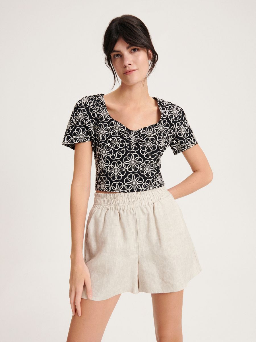 Linen shorts - beige - RESERVED - 3