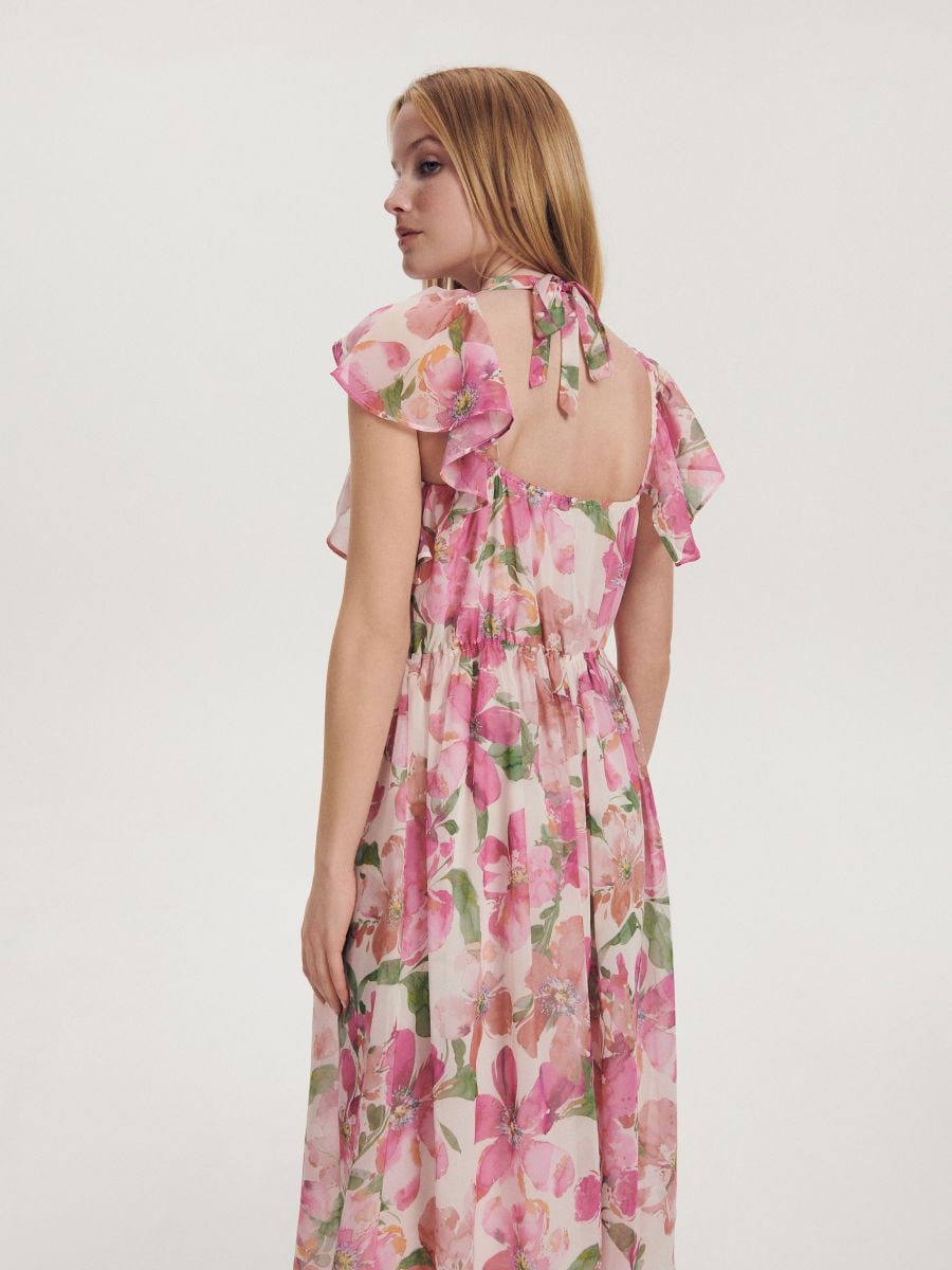 Chiffon floral dress - multicolor - RESERVED - 3