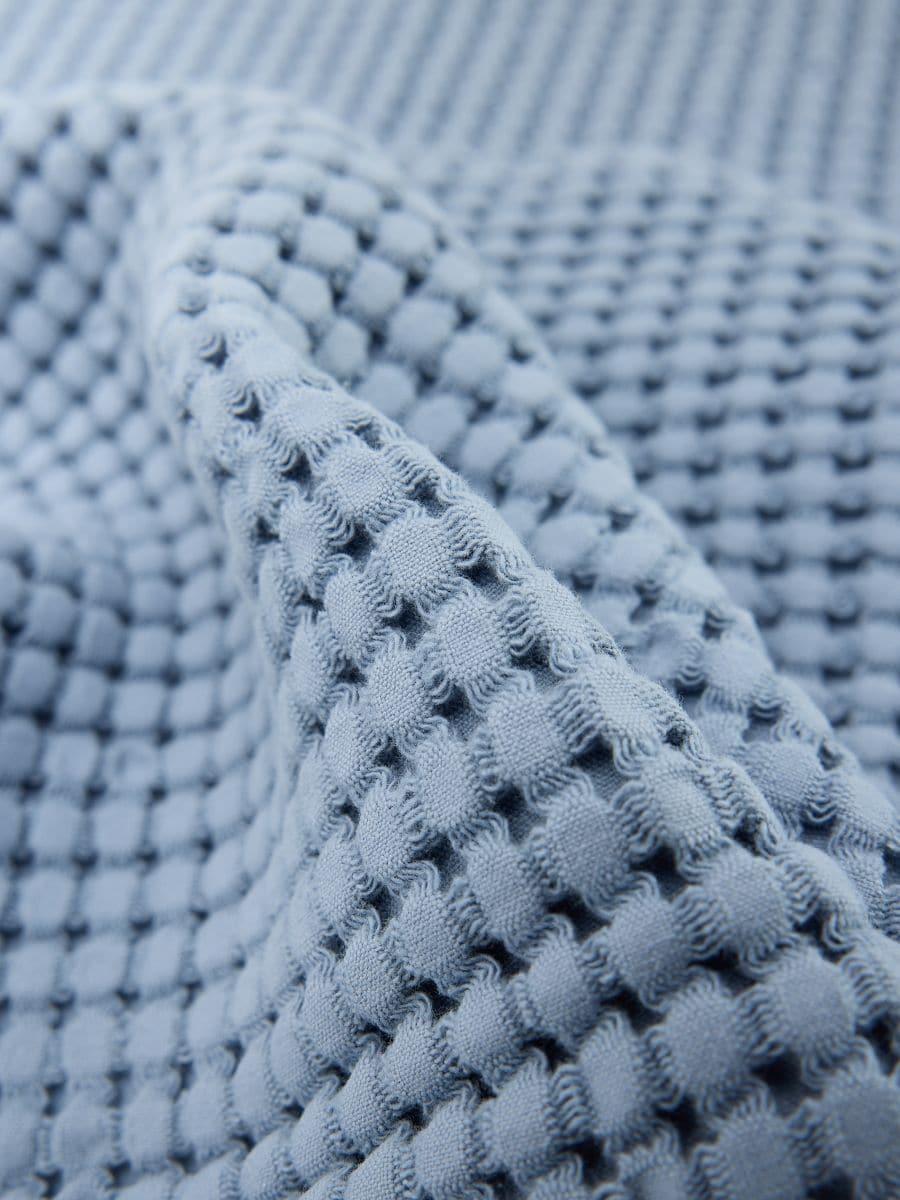 Waffle texture towel - steel blue - RESERVED