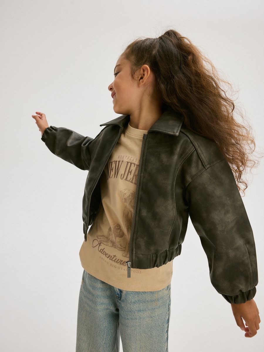 Aged effect jacket - dark brown - RESERVED - 5