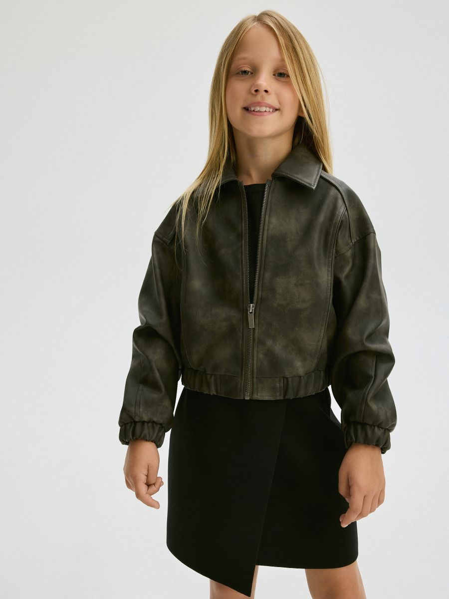 Aged effect jacket - dark brown - RESERVED - 10