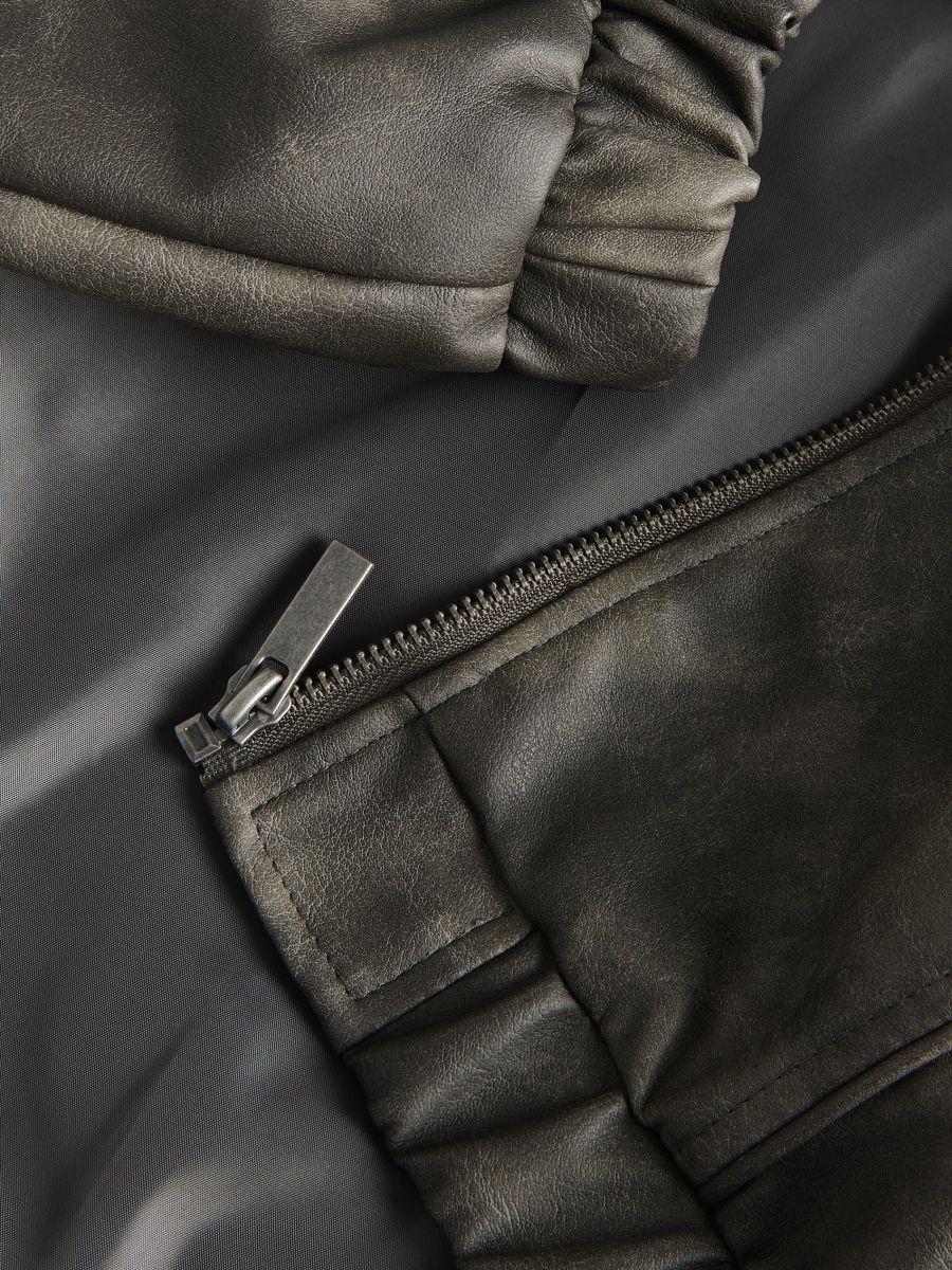 Aged effect jacket - dark brown - RESERVED - 6