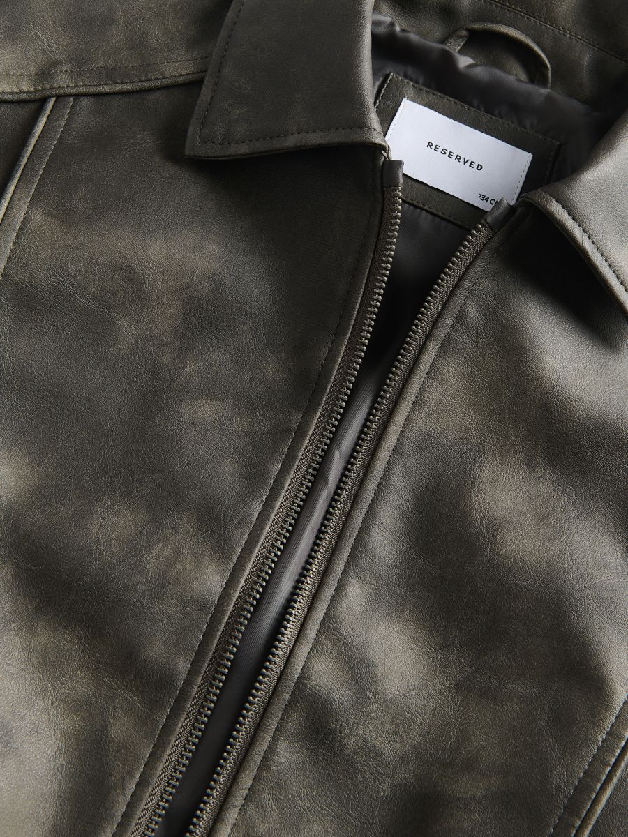Aged effect jacket - dark brown - RESERVED - 7