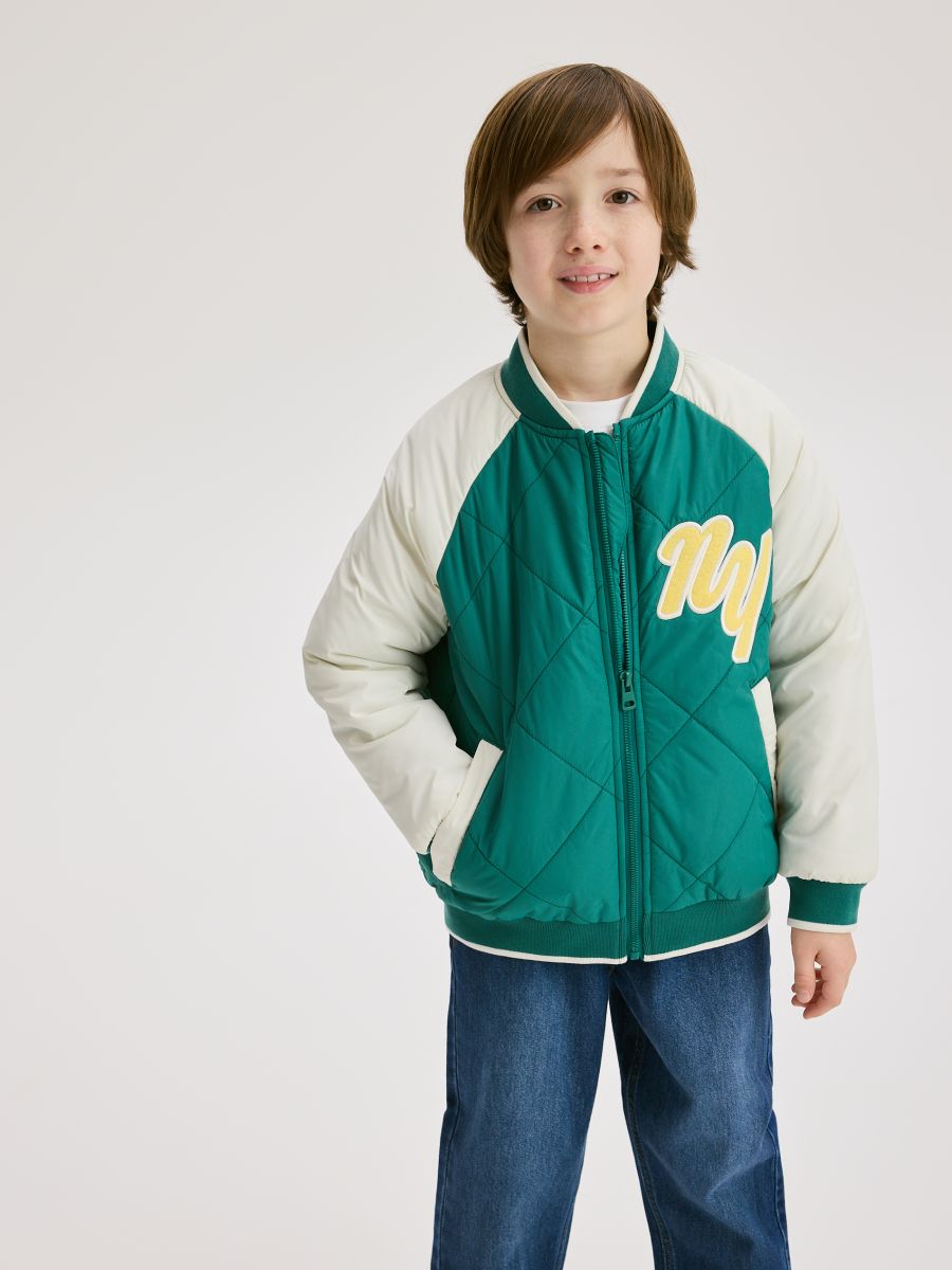 Tepitud bomber-jakk - sinakasroheline - RESERVED - 4