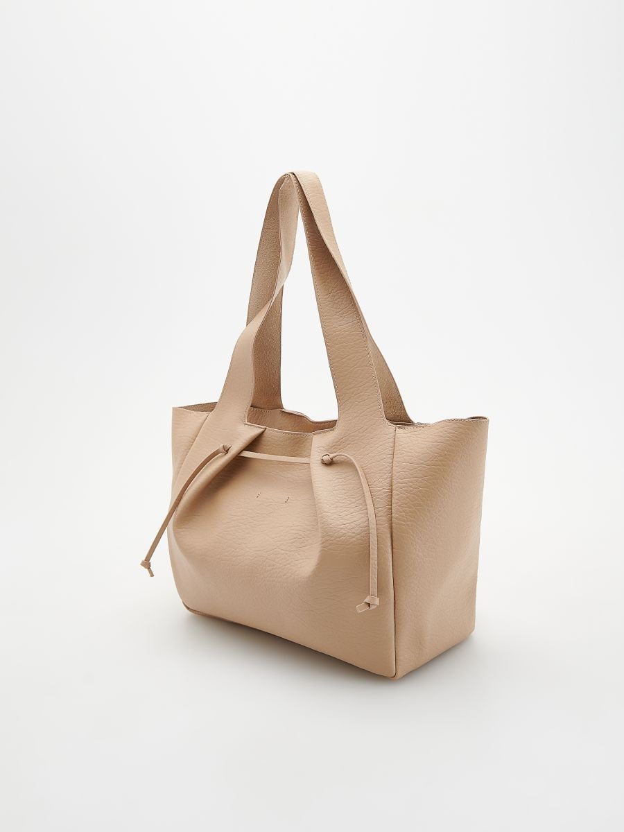 Drawstring shopper bag - beige - RESERVED - 4