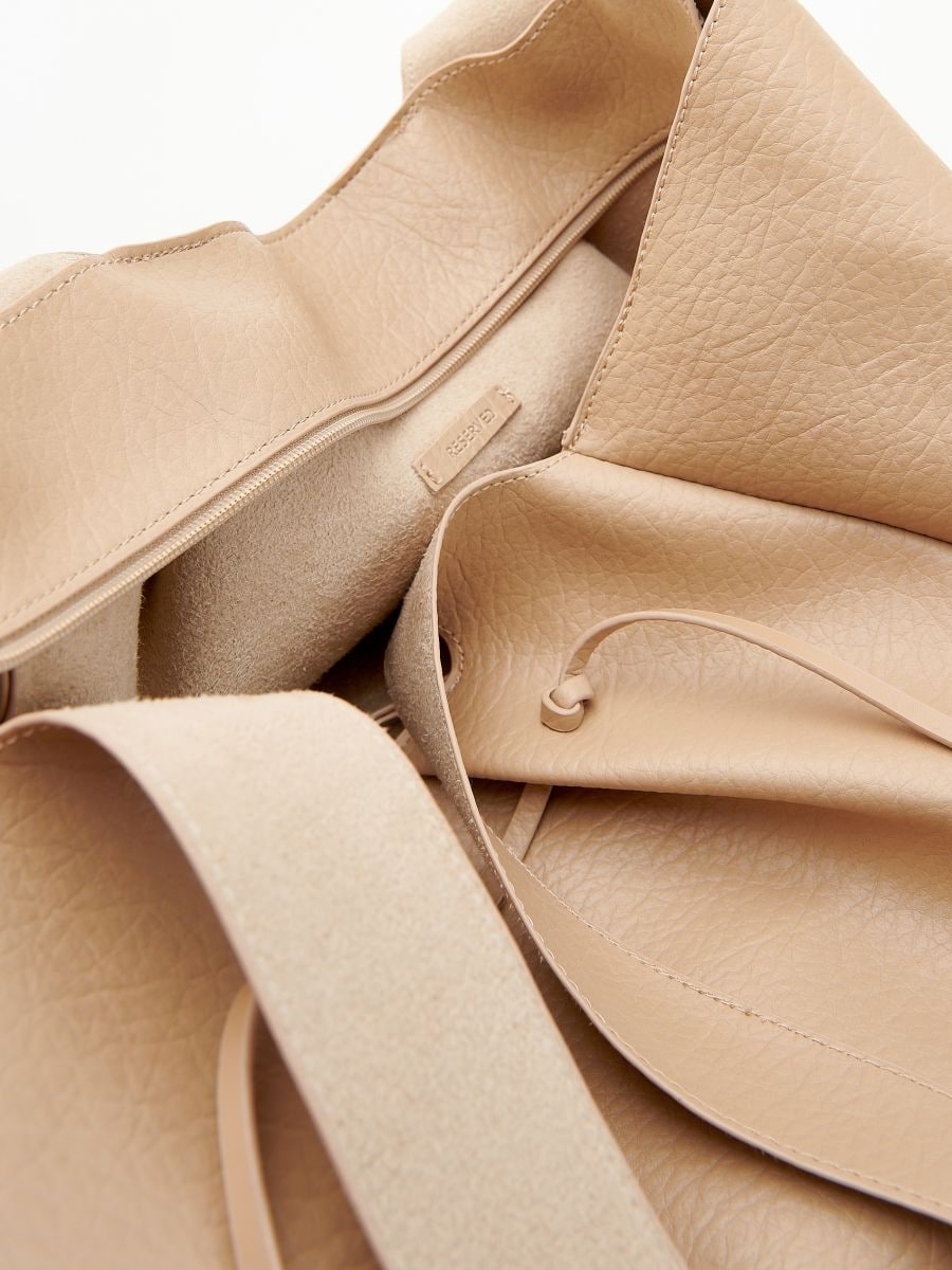 Drawstring shopper bag - beige - RESERVED - 6