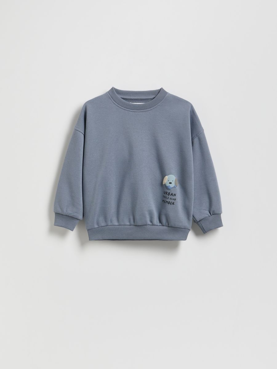 Cotton sweatshirt - navy - RESERVED