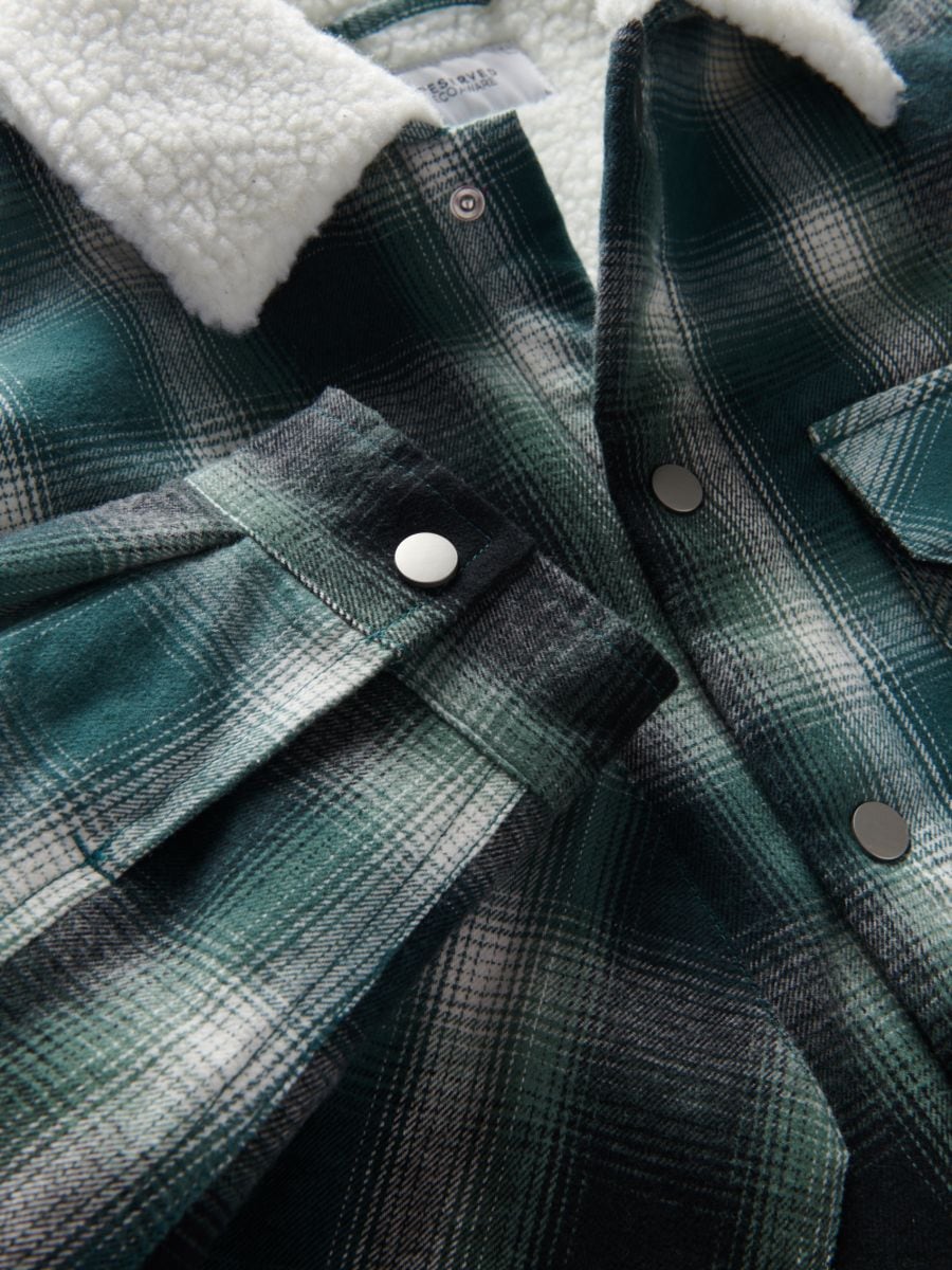 Check shacket - mint green - RESERVED - 2