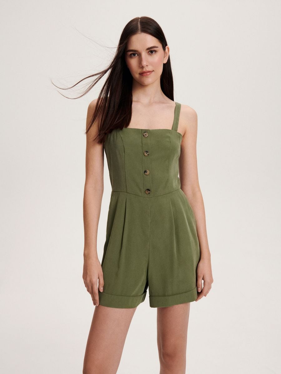 EcoVero™ playsuit - GROEN - RESERVED