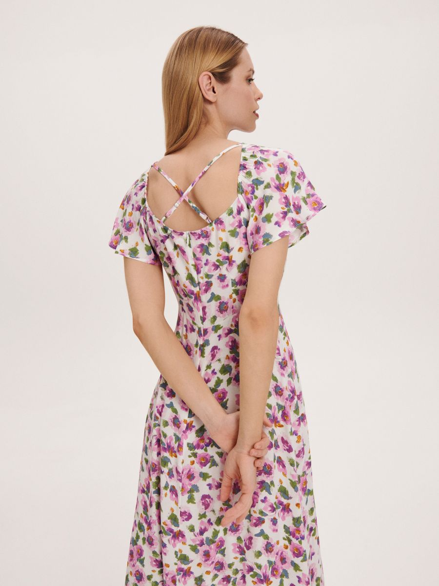 Gemustertes Kleid - creme - RESERVED - 3