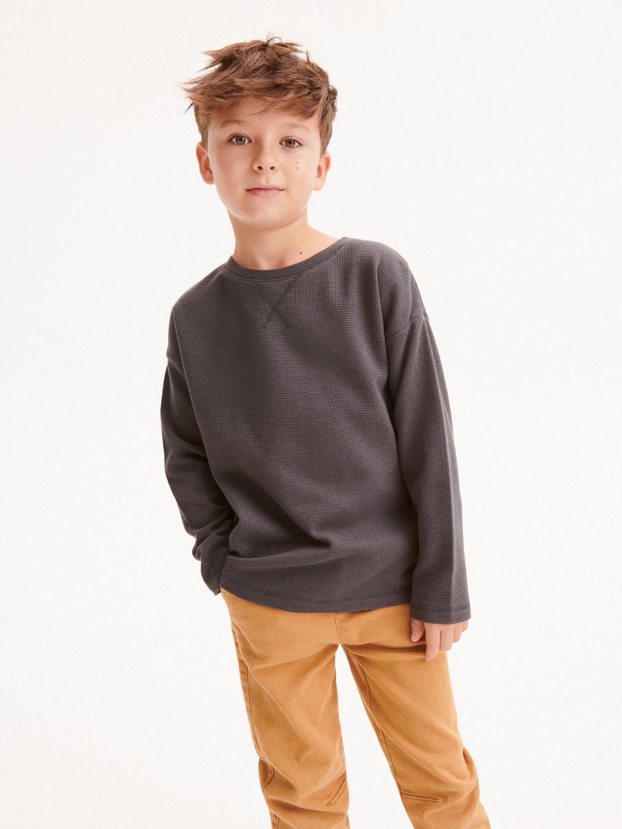 Oversized structural long sleeve T-shirt COLOUR dark grey